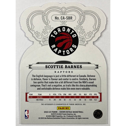 2022-23 Crown Royale Scottie Barnes Holo Amethyst Die Cut Auto /25 | Local Legends Cards & Collectibles