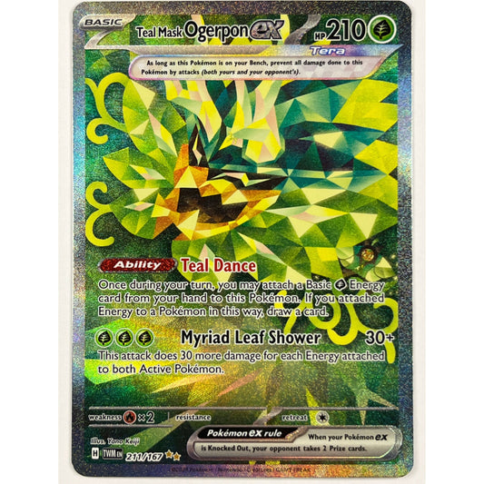 Teal Mask Ogerpon EX Holo Special Illustration Rare 211/167