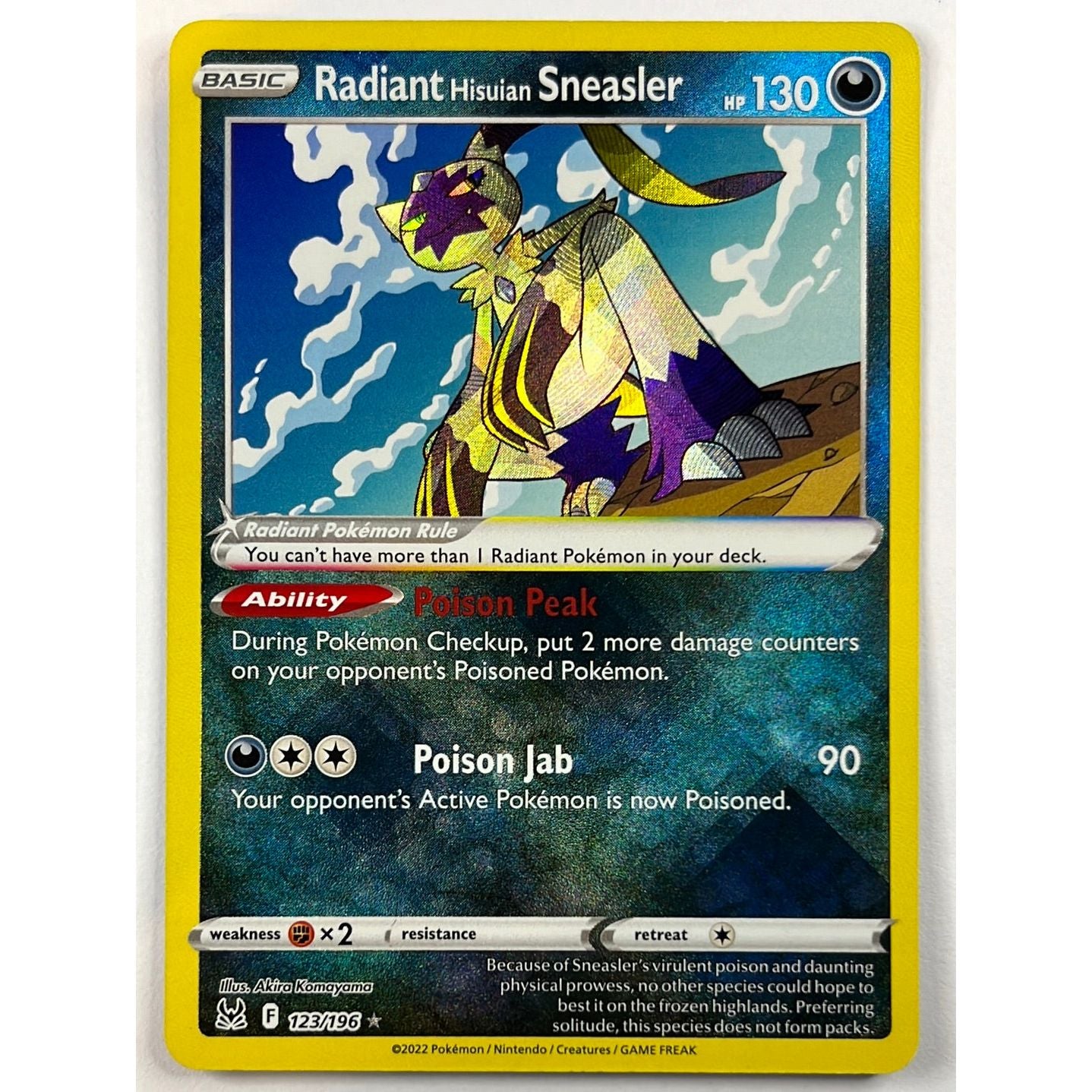 Radiant Hisuian Sneasler Holo Rare 123/196