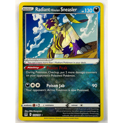 Radiant Hisuian Sneasler Holo Rare 123/196