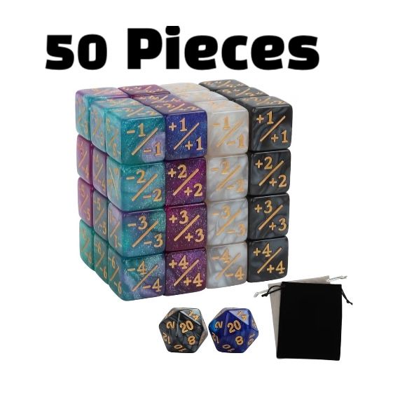 Magic: The Gathering D6 Life Counter Dice & D20 Spindown - 50 Piece Set | Local Legends Cards & Collectibles