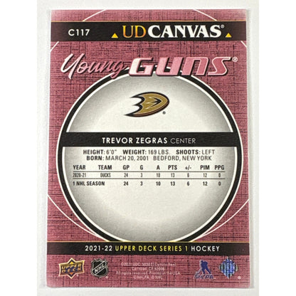 2021-22 Upper Deck Series 1 Trevor Zegras UD Canvas Young Guns