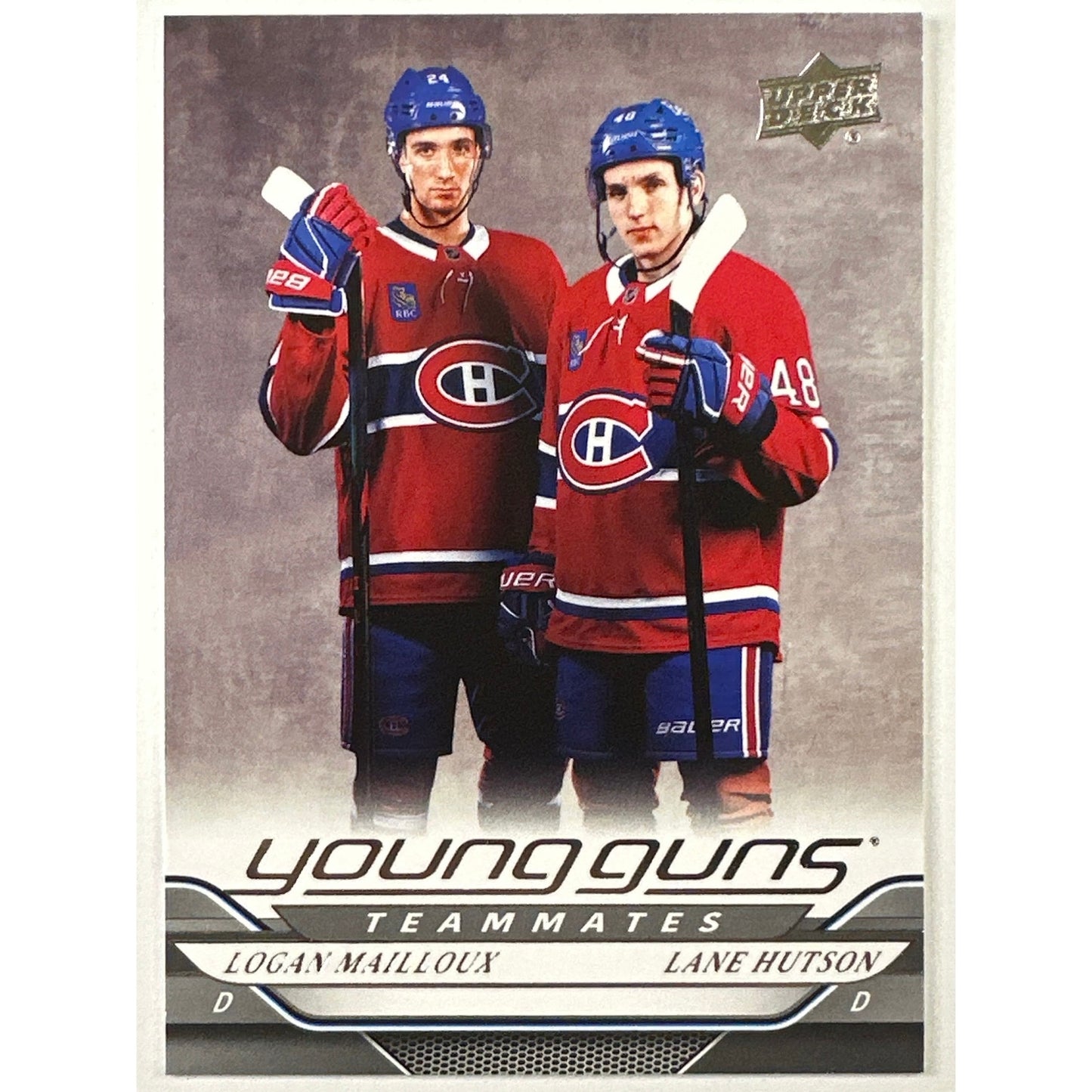 2024-25 Upper Deck Series 2 Mailloux / Hutson Young Guns Teammates