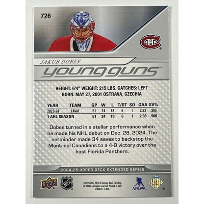 2024-25 Upper Deck Extended Series Jakub Dobes Young Guns