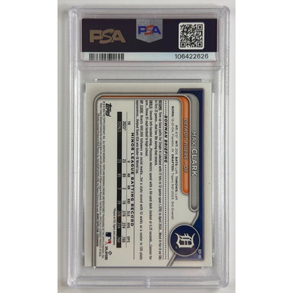 2024 Bowman Chrome Max Clark M/B Prospects Aqua Refractor 024/299 PSA 10 GEM MINT
