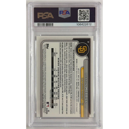 2024 Bowman Chrome Jackson Merrill M/B Refractor RC PSA 10 GEM MINT