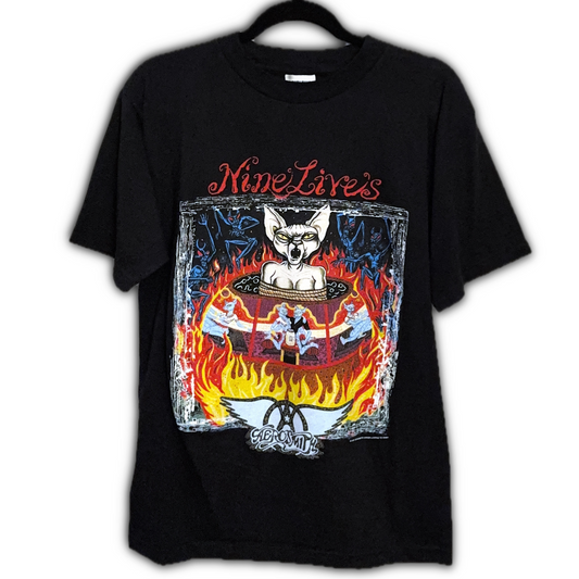 Official 1997 Aerosmith ‘Nine Lives’ Tour Shirt S / M | Local Legends Cards & Collectibles