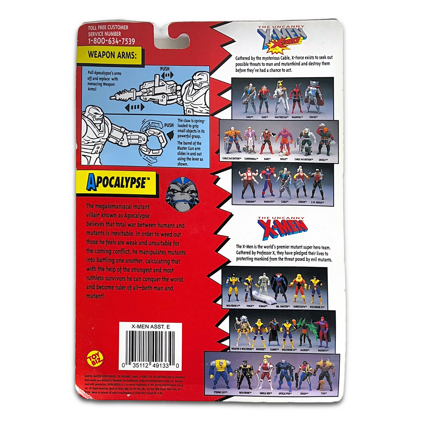 1993 Marvel ToyBiz X-Men The Uncanny Evil Mutants Apocalypse 2nd Edition Figure