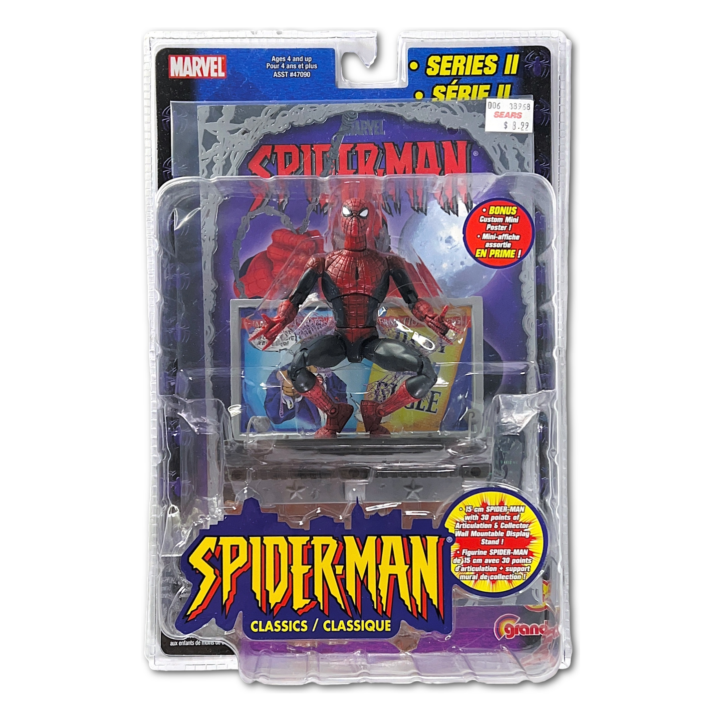 2001 Marvel ToyBiz Spider-Man Series 2 Classics Figure and Wall Mount Stand