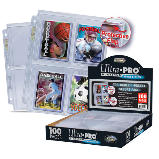 Ultra-Pro Platinum Secure 4 Card Toploader Binder Pages