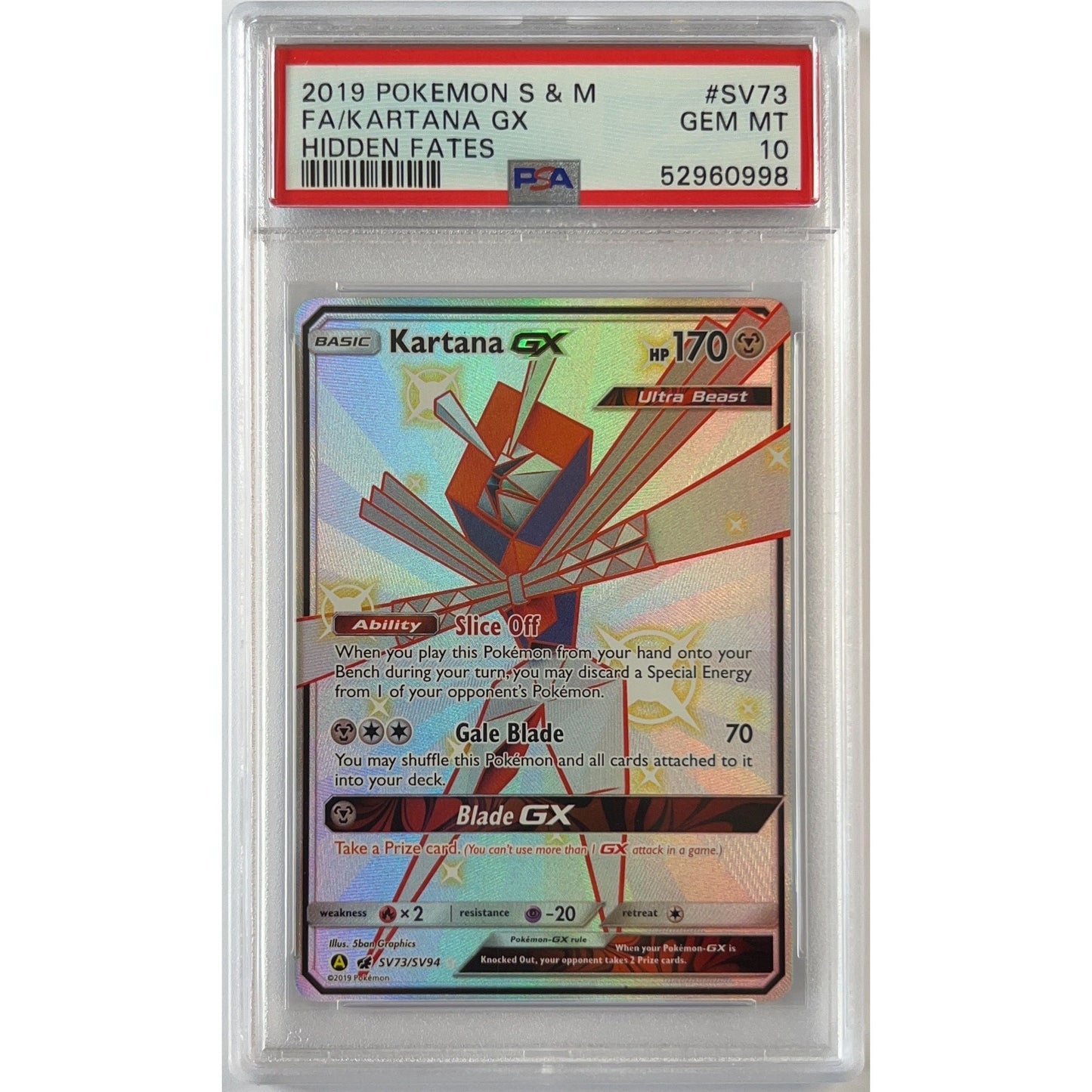 Kartana GX Holo Shiny Vault SV73/SV94 PSA 10 GEM MINT