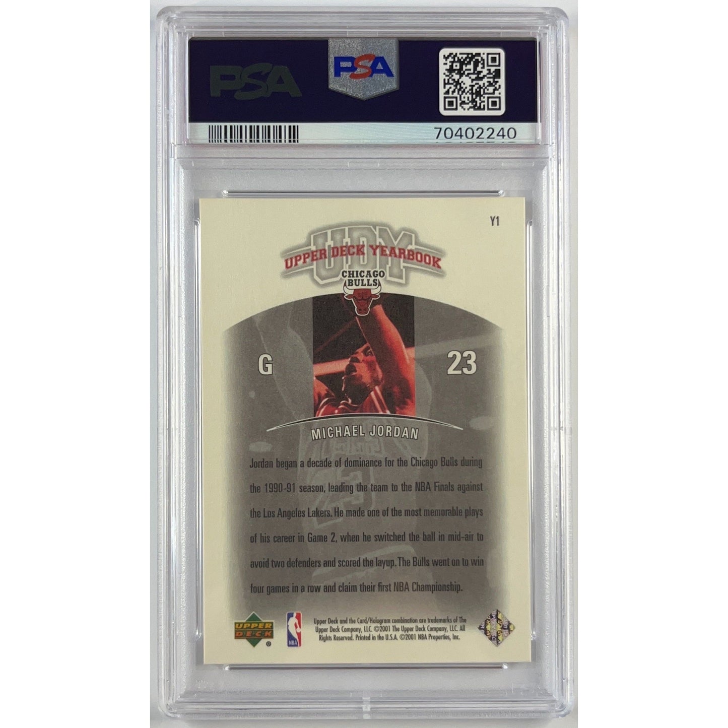2000-01 Upper Deck Michael Jordan U.D. Yearbook PSA 9 MINT
