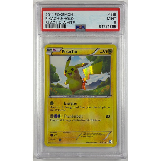 Pikachu Reverse Holo Secret Rare 115/114 PSA 9 MINT