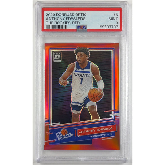 2020-21 Donruss Optic Anthony Edwards The Rookies Red Prizm /99 PSA 9 MINT