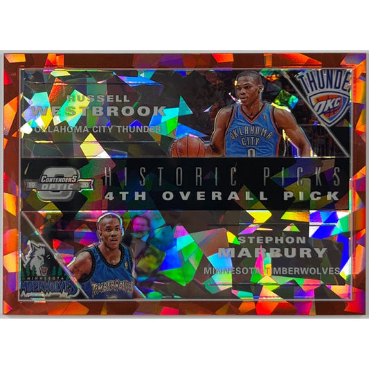 2019-20 Contenders Optic Russel Westbrook / Stephon Marbury Historic Picks Red Cracked Ice Prizm | Local Legends Cards & Collectibles