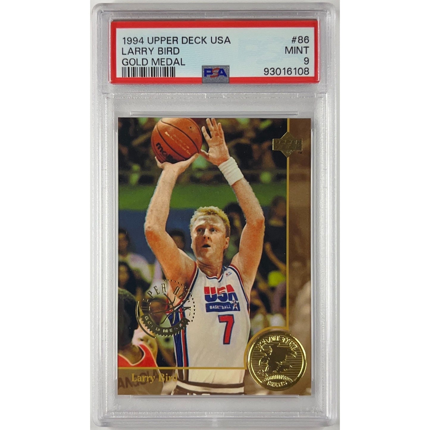 1994 Upper Deck USA Larry Bird Gold Medal PSA 9 MINT | Local Legends Cards & Collectibles
