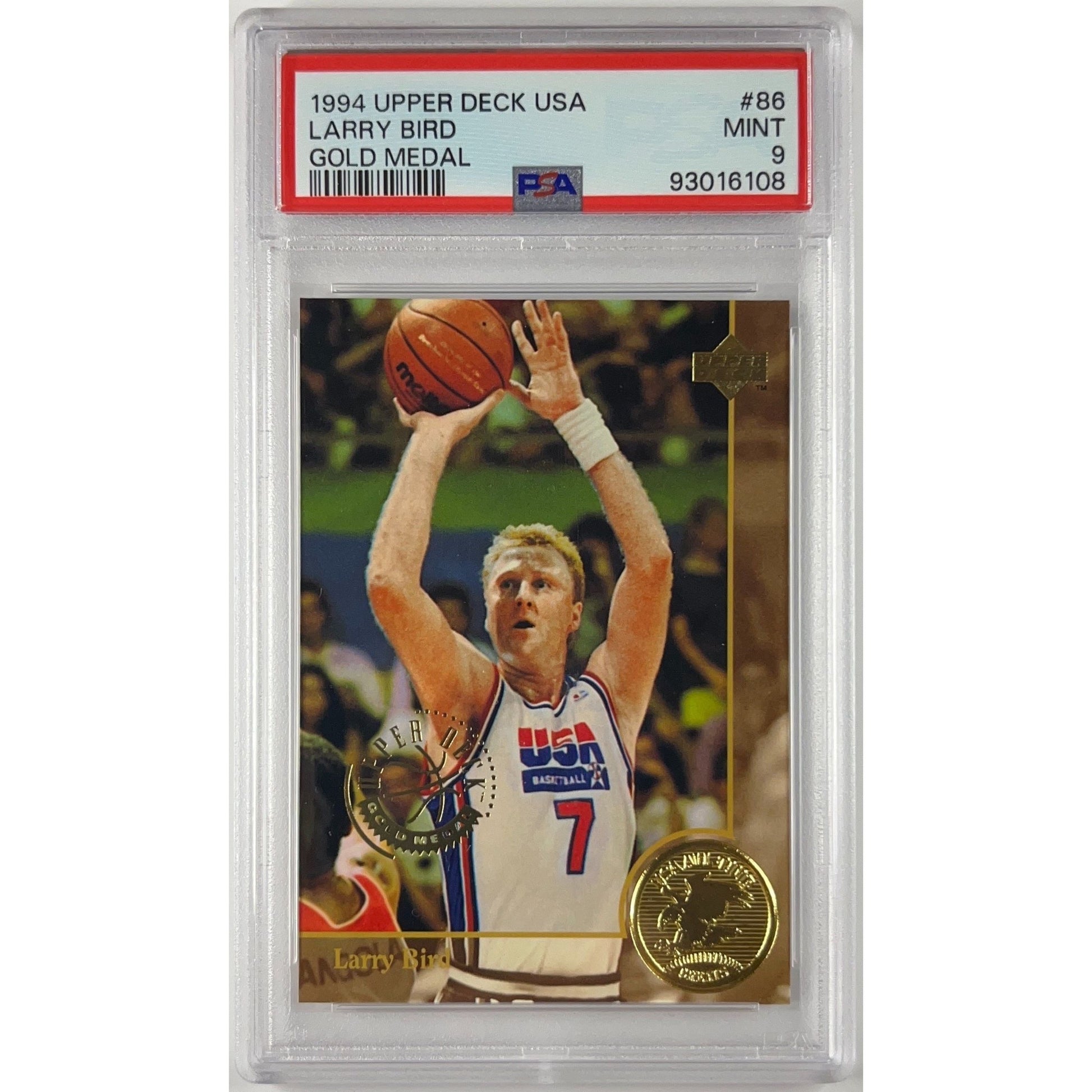 1994 Upper Deck USA Larry Bird Gold Medal PSA 9 MINT | Local Legends Cards & Collectibles