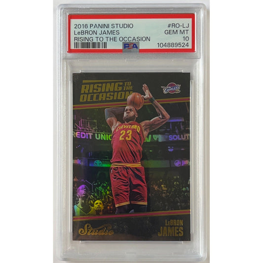 2016-17 Panini Studio LeBron James Rising To The Occasion PSA 10 GEM MINT