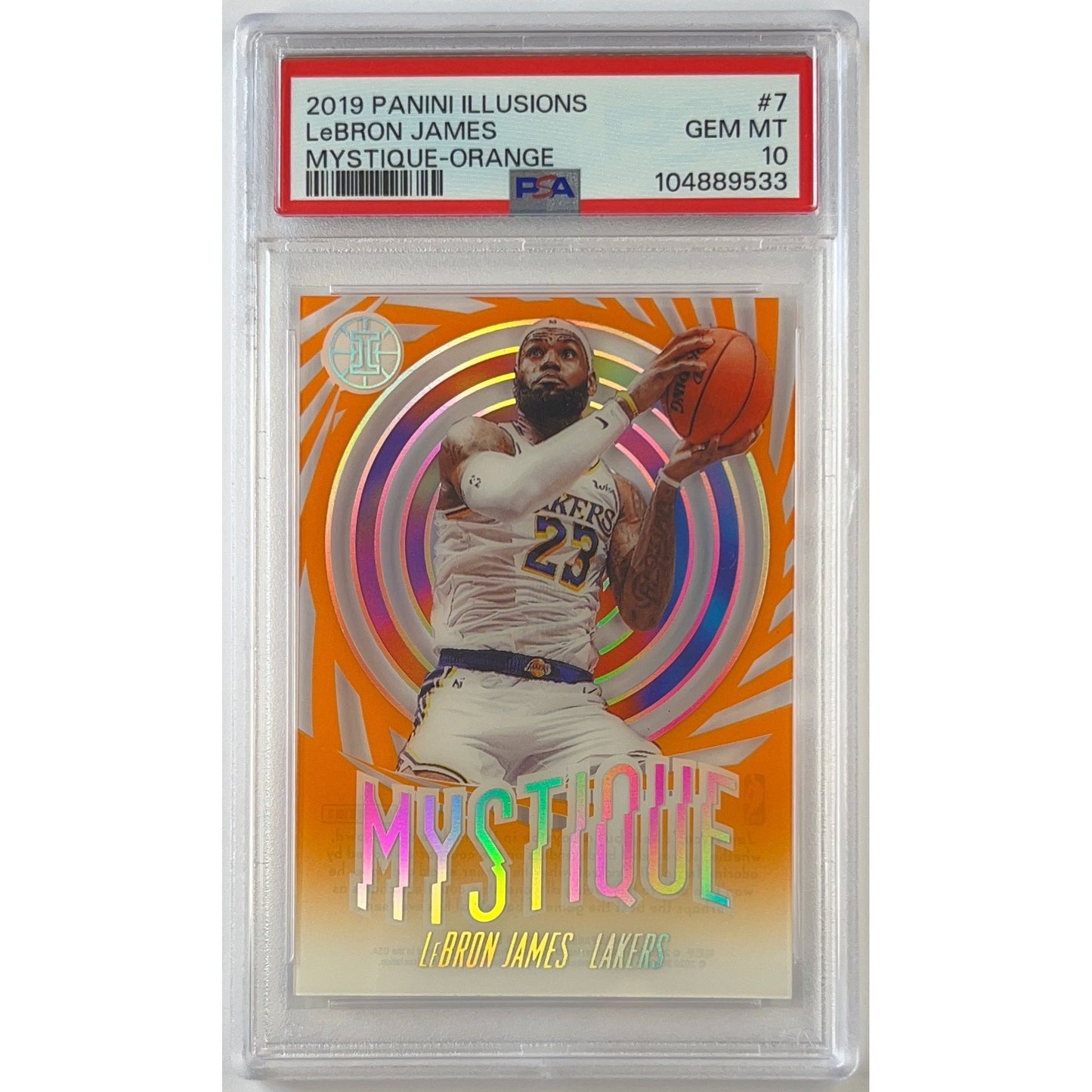 2019-20 Panini Illsuions LeBron James Mystique Orange Acetate PSA 10 GEM MINT
