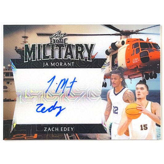 Leaf Exotic Ja Morant / Zach Edey Military Dual Auto 1/1