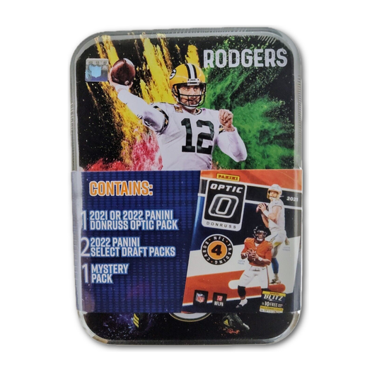 2021-22 MJ Holdings Panini Optic + Mystery Pack Player Themed Football Tin