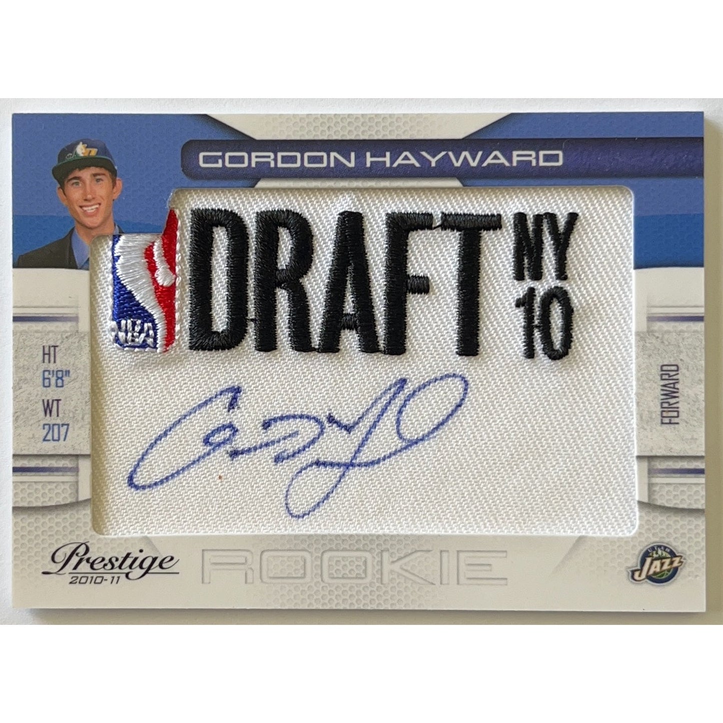 2010-11 Prestige Gordon Hayward Draft Day NY Rookie Auto Patch /299