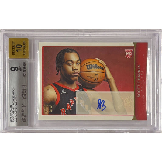 2021-22 Panini Photogenic Scottie Barnes Rookie Autos Beckett 10 Autograph