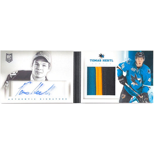 2013-14 Panini Playbook Tomas Hertl 1st round Edition Rookie Patch Auto Booklet /25