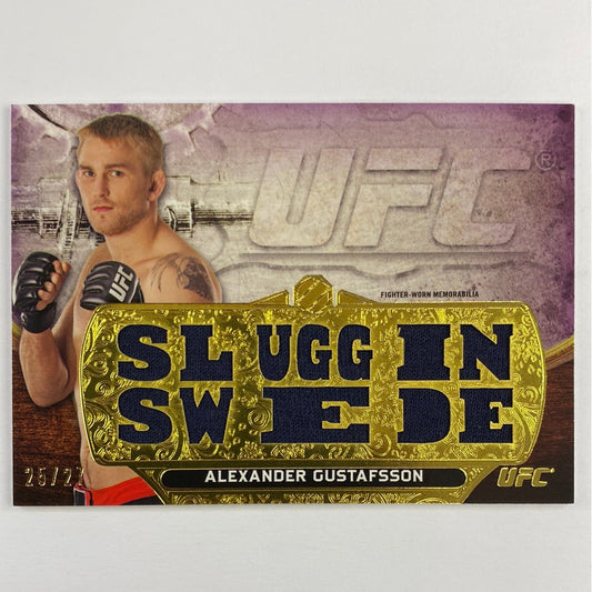 2014 Topps Knockout Alexander Gustafsson Amethyst Sluggin Swede Fighter Worn Relic /27