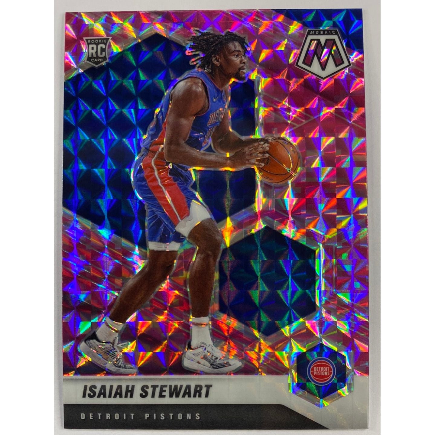 2020-21 Mosaic Isaiah Stewart Pink Mosaic Camo Prizm RC