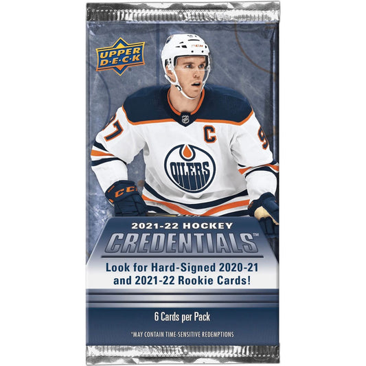 2021-22 Upper Deck Credentials NHL Hockey Hobby Pack