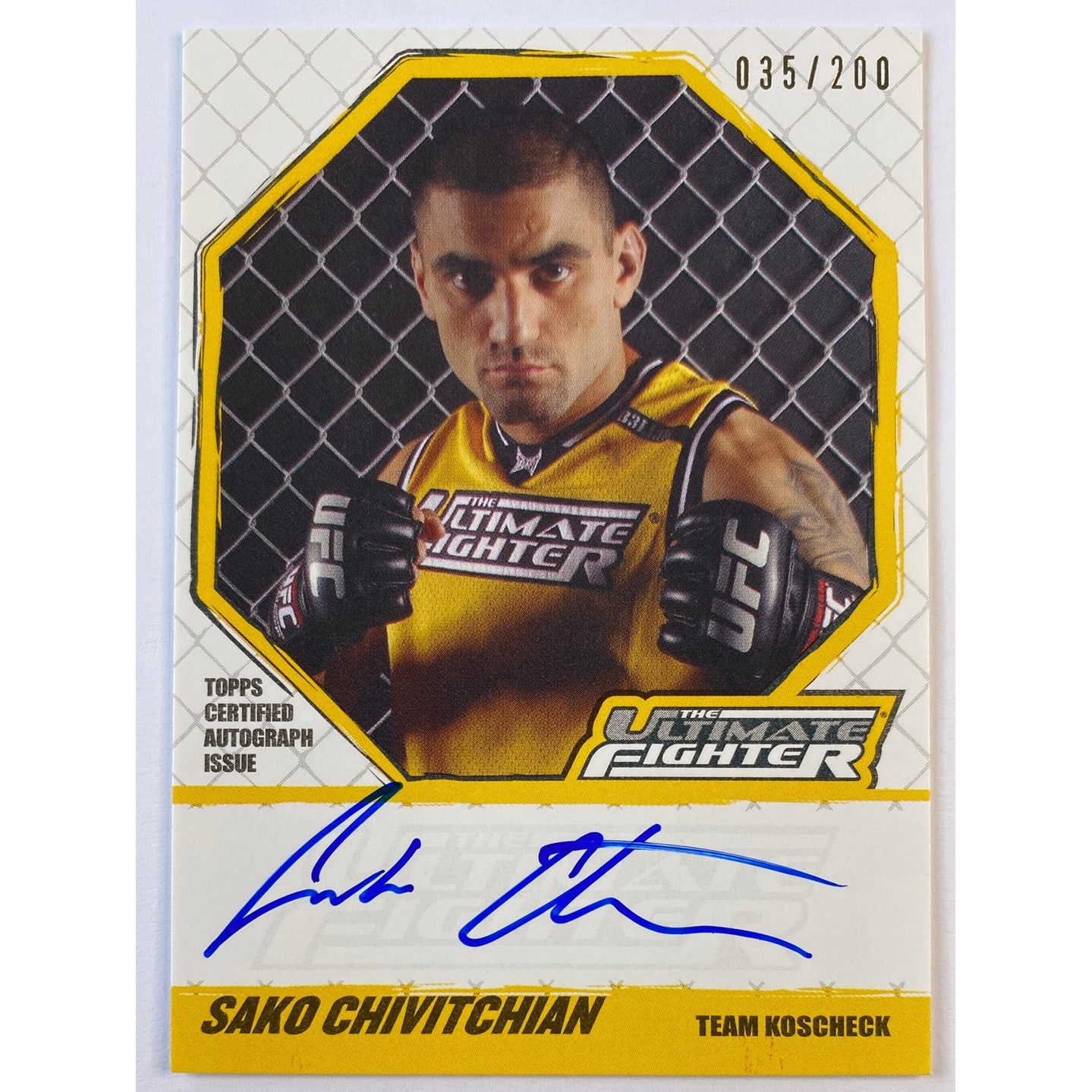 2010 Topps Sako Chivitchian Ultimate Fighter RC Auto /200