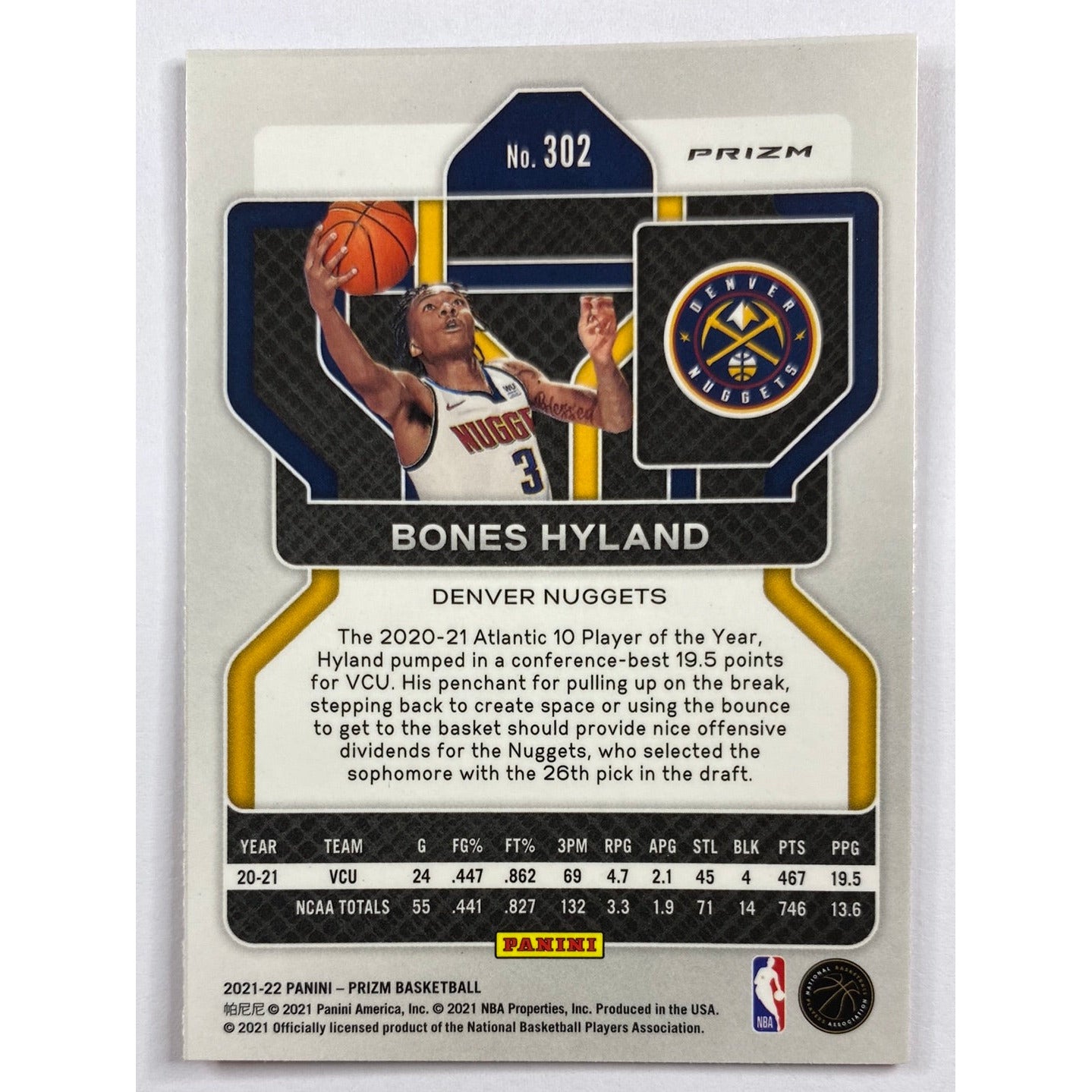 2021-22 Panini Prizm Bones Hyland Orange Cracked Ice Prizm RC