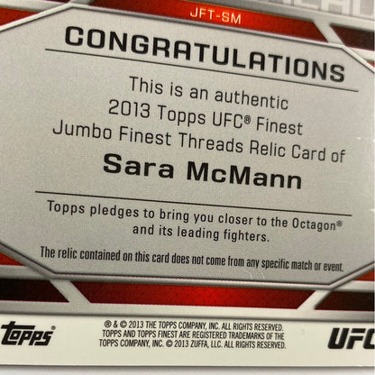 2013 Topps Finest Sara McMann Jumbo Relic /188