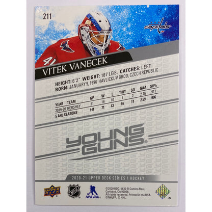 2020-21 Upper Deck Series 1 Vitek Vanecek Young Guns