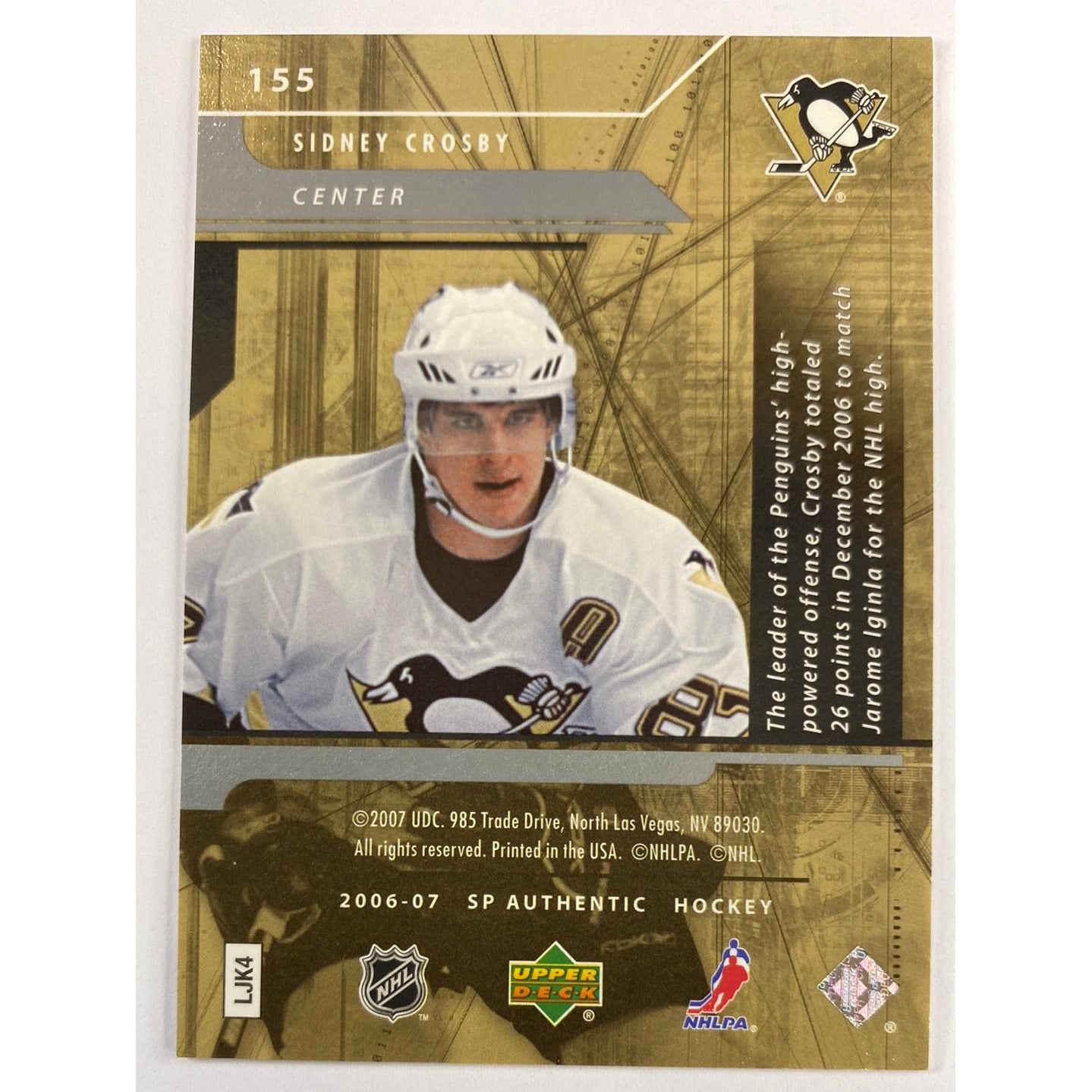 2006-07 SP Authentic Sidney Crosby SP Notables /999