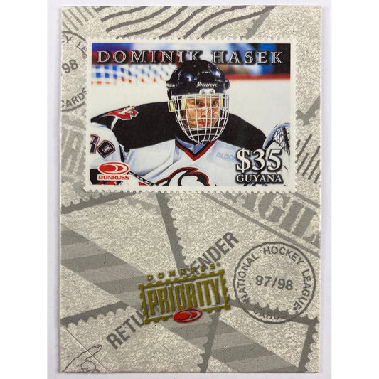 1998-99 Donruss Priortiy Dominik Hasek Stamp