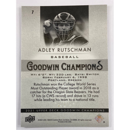 2021 Goodwin Champions Adley Rutschman Black & Gold /249