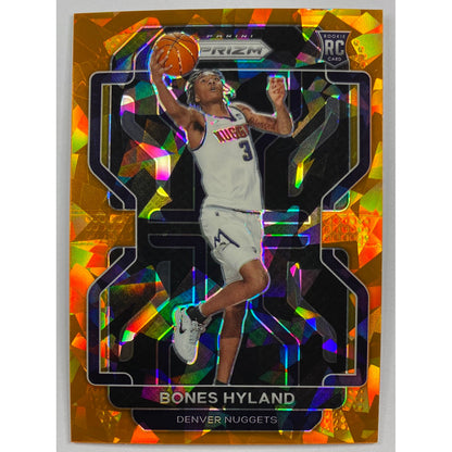 2021-22 Panini Prizm Bones Hyland Orange Cracked Ice Prizm RC