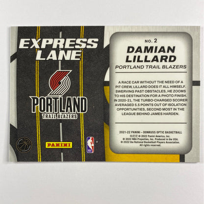 2021-22 Donruss Optic Damian Lillard Express Lane