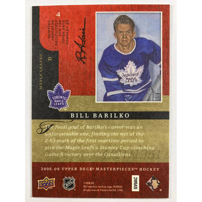 2008-09 Upper Deck Bill Barilko Canvas