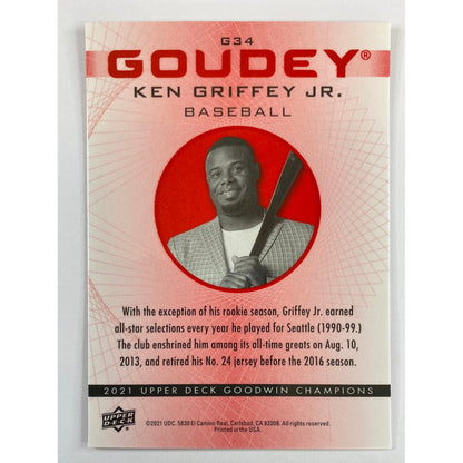 2021 Goodwin Champions Ken Griffey Jr. Goudey Red Holo Prizm