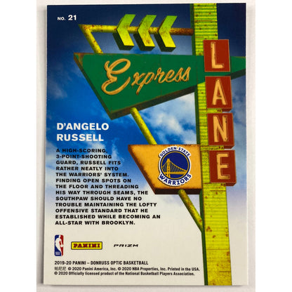 2019-20 Donruss Optic D’Angelo Russell Express Lane Silver Holo Prizm