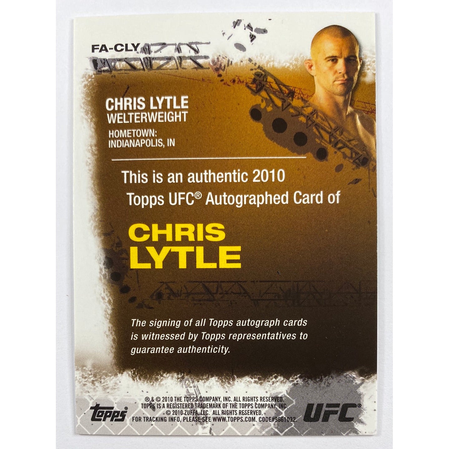 2010 Topps Chris Lytle Auto