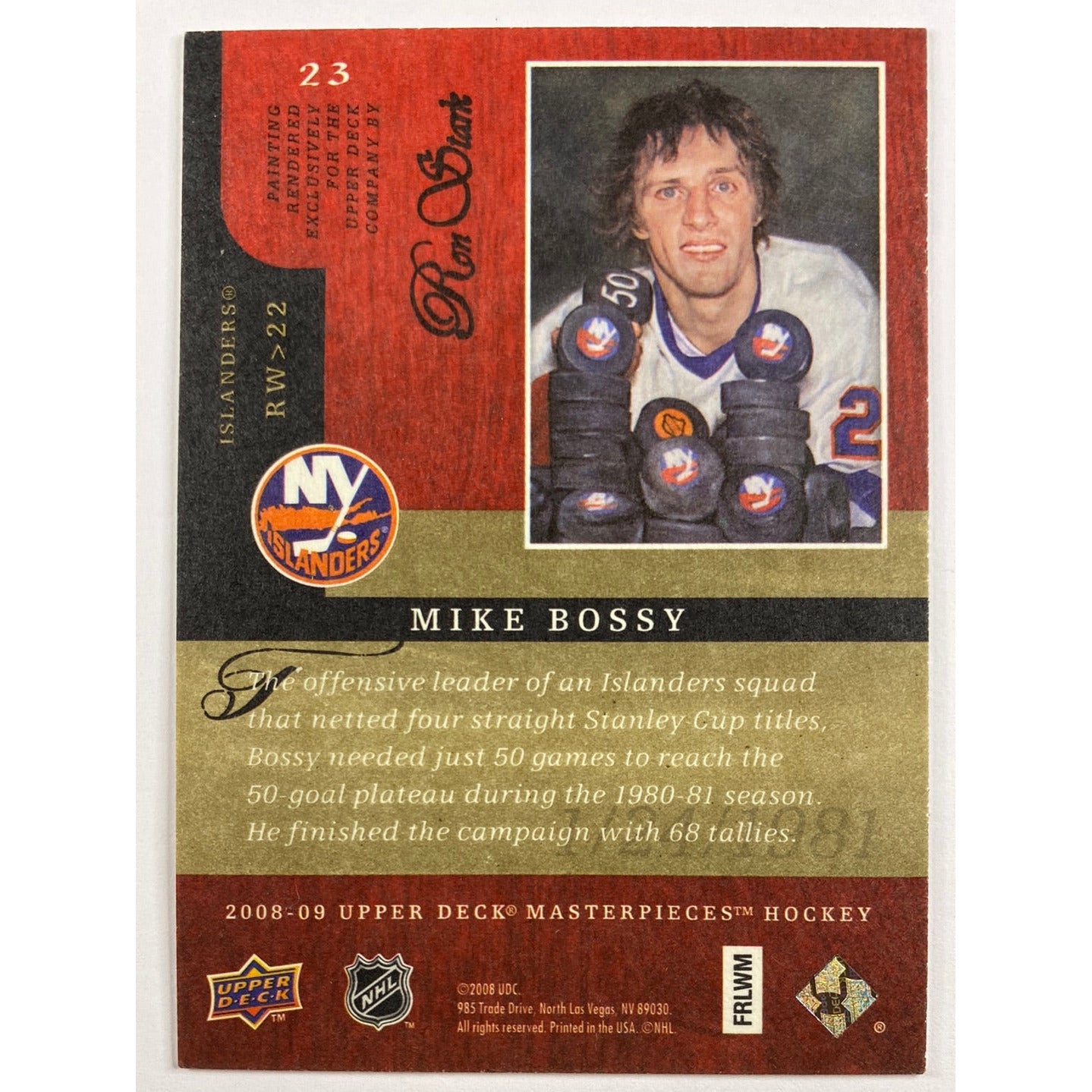 2008-09 Upper Deck Mike Bossy Canvas