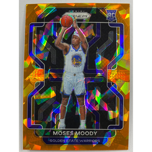 2021-22 Panini Prizm Moses Moody Orange Cracked Ice Prizm RC