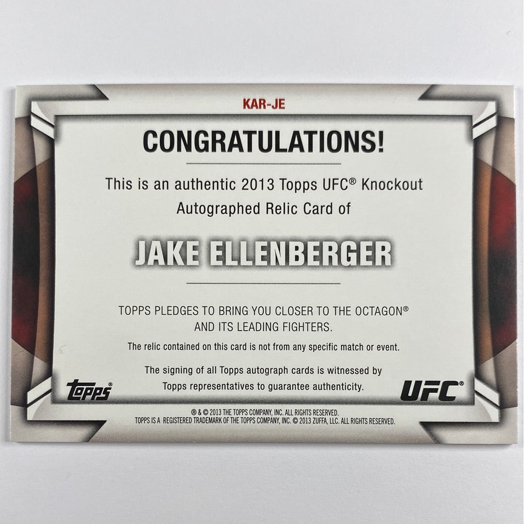 2013 Topps Knockout Jake Ellenberger Autographed Relic /399