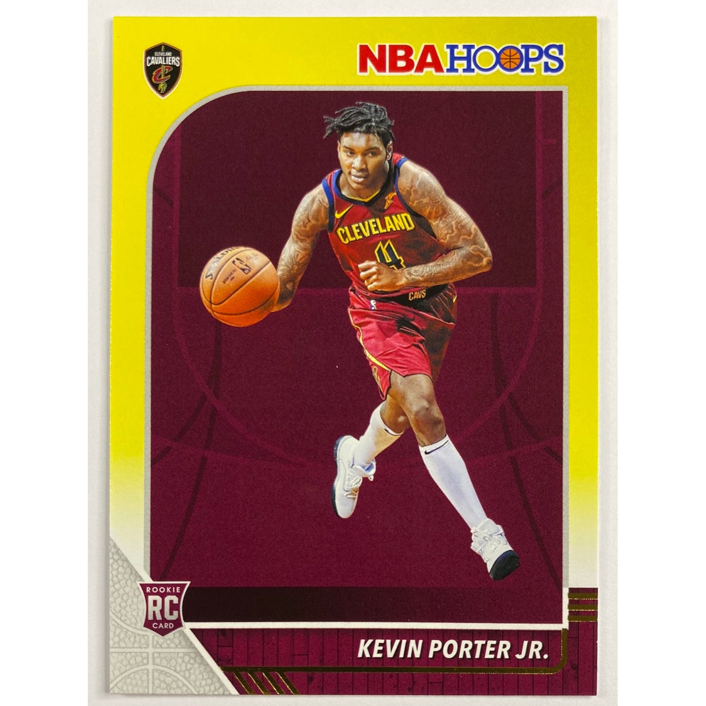 2019-20 Hoops Kevin Porter Jr Yellow Flood RC