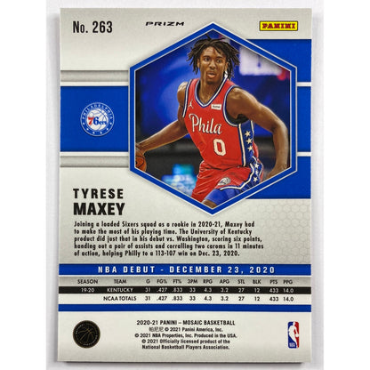 2020-21 Mosaic Tyrese Maxey Orange Reactive Prizm RC