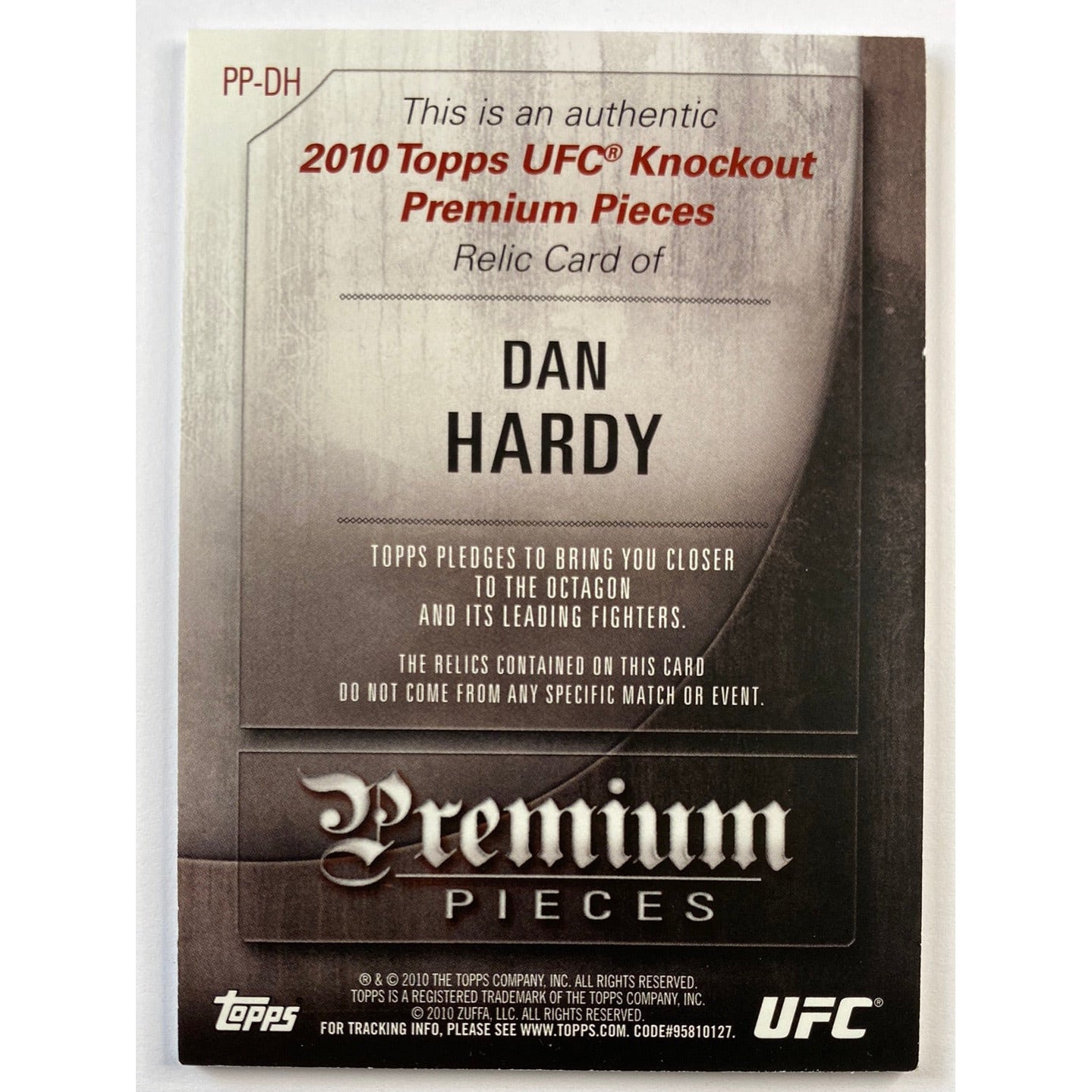 2010 Topps Knockout Dan Hardy Premium Pieces Relic /99